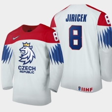 Men Czech Republic David Jiricek #8 2021 IIHF World Junior Championship Home White Jersey