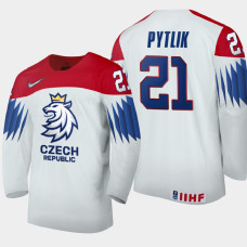 Men Czech Republic Jaromir Pytlik #21 2021 IIHF World Junior Championship Home White Jersey