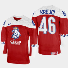 Czechia #46 David Krejci 2022 IIHF World Championship Red Away Jersey