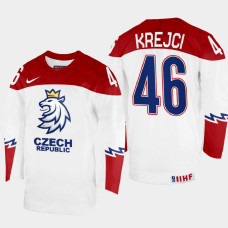David Krejci 2022 IIHF World Championship Czechia Hockey Jersey White #46 Uniform