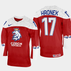 Czechia #17 Filip Hronek 2022 IIHF World Championship Red Away Jersey