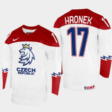 Filip Hronek 2022 IIHF World Championship Czechia Hockey Jersey White #17 Uniform