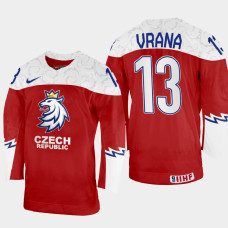 Czechia #13 Jakub Vrana 2022 IIHF World Championship Red Away Jersey