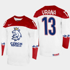 Jakub Vrana 2022 IIHF World Championship Czechia Hockey Jersey White #13 Uniform