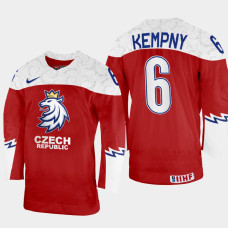 Czechia #6 Michal Kempny 2022 IIHF World Championship Red Away Jersey
