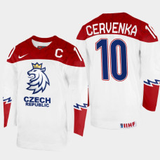 Roman Cervenka 2022 IIHF World Championship Czechia Hockey Jersey White #10 Uniform