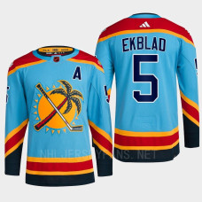 Florida Panthers Reverse Retro 2.0 Aaron Ekblad Blue Authentic Primegreen Jersey Men's With 2023 Stanley Cup Patch