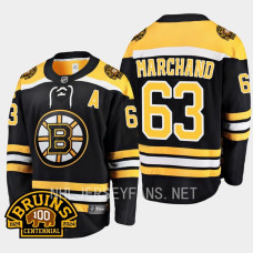 Boston Bruins Brad Marchand 2023-24 100th Centennial Black #63 Jersey Home