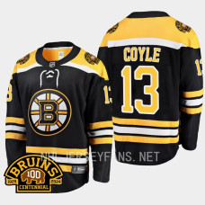 Boston Bruins Charlie Coyle 2023-24 100th Centennial Black #13 Jersey Home