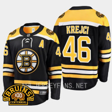 Boston Bruins David Krejci 2023-24 100th Centennial Black #46 Jersey Home