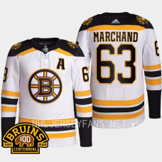 Brad Marchand 100th Centennial 2023-24 Boston Bruins White Jersey Authentic Pro #63