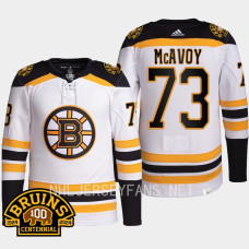 Charlie McAvoy 100th Centennial 2023-24 Boston Bruins White Jersey Authentic Pro #73