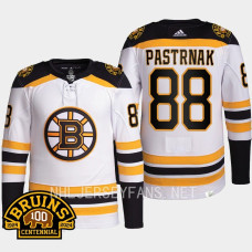 David Pastrnak 100th Centennial 2023-24 Boston Bruins White Jersey Authentic Pro #88