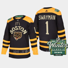 Boston Bruins #1 Jeremy Swayman 2023 Winter Classic Authentic Black Jersey
