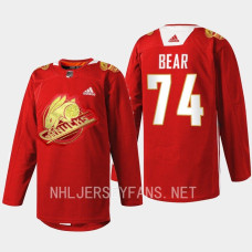 Ethan Bear Vancouver Canucks 2023 Lunar New Year Red #74 Jersey Rabbit Warm-up