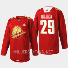 Gino Odjick Vancouver Canucks 2023 Lunar New Year Red #29 Jersey Rabbit Warm-up