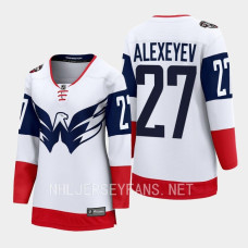 Washington Capitals Alexander Alexeyev #27 White 2023 NHL Stadium Series Breakaway Player Jersey Women