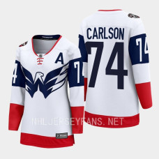 Washington Capitals John Carlson #74 White 2023 NHL Stadium Series Breakaway Player Jersey Women
