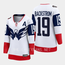 Washington Capitals Nicklas Backstrom #19 White 2023 NHL Stadium Series Breakaway Player Jersey Women