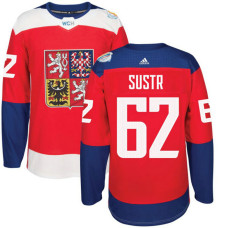 Czech Republic Team 2016 World Cup of Hockey #62 Andrej Sustr Red Premier Jersey