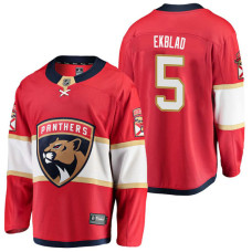 Florida Panthers #5 Breakaway Player Aaron Ekblad Jersey Red With 2023 Stanley Cup Patch