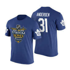 Toronto Maple Leafs #31 Frederik Andersen Blue 2018 Stadium Series T-shirt