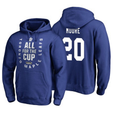 Toronto Maple Leafs #20 Dominic Moore Blue 2018 Stanley Cup Playoffs Hoodie