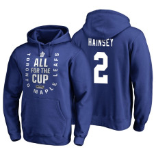 Toronto Maple Leafs #2 Ron Hainsey Blue 2018 Stanley Cup Playoffs Hoodie