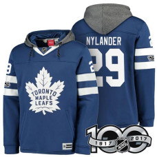 Toronto Maple Leafs #29 William Nylander Blue 2017 Anniversary Patch Hoodie