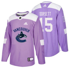 Vancouver Canucks #15 Derek Dorsett Purple Hockey Fights Cancer Authentic Jersey