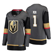 Women's Vegas Golden Knights Black Mother's Day #1 Mom Jersey With 2023 Stanley Cup Patch