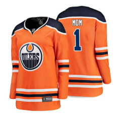 Women's Edmonton Oilers Orange Mother's Day #1 Mom Jersey