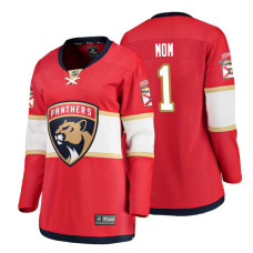 Women's Florida Panthers Red Mother's Day #1 Mom Jersey With 2023 Stanley Cup Patch