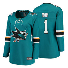Women's San Jose Sharks Teal Mother's Day #1 Mom Jersey