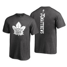 Toronto Maple Leafs #34 Auston Matthews Heathered Gray 2018 Fanatics Branded Backer T-shirt