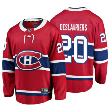 Youth Montreal Canadiens #20 Nicolas Deslauriers Red Home Breakaway Player Jersey