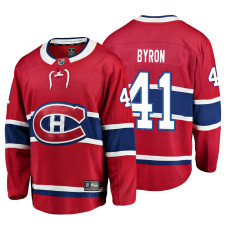 Youth Montreal Canadiens #41 Paul Byron Red Home Breakaway Player Jersey