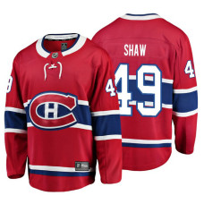 Youth Montreal Canadiens #49 Logan Shaw Red Home Breakaway Player Jersey