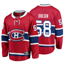 Youth Montreal Canadiens #58 Noah Juulsen Red Home Breakaway Player Jersey