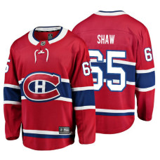 Youth Montreal Canadiens #65 Andrew Shaw Red Home Breakaway Player Jersey